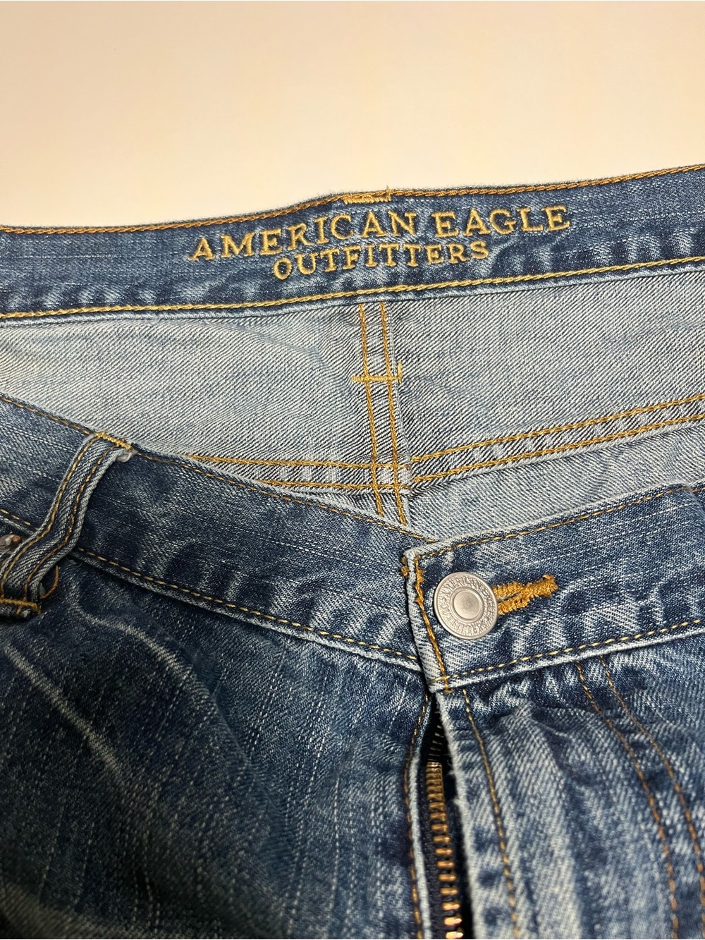 American Eagle Outfitters Men’s Light Blue Distressed Denim Shorts